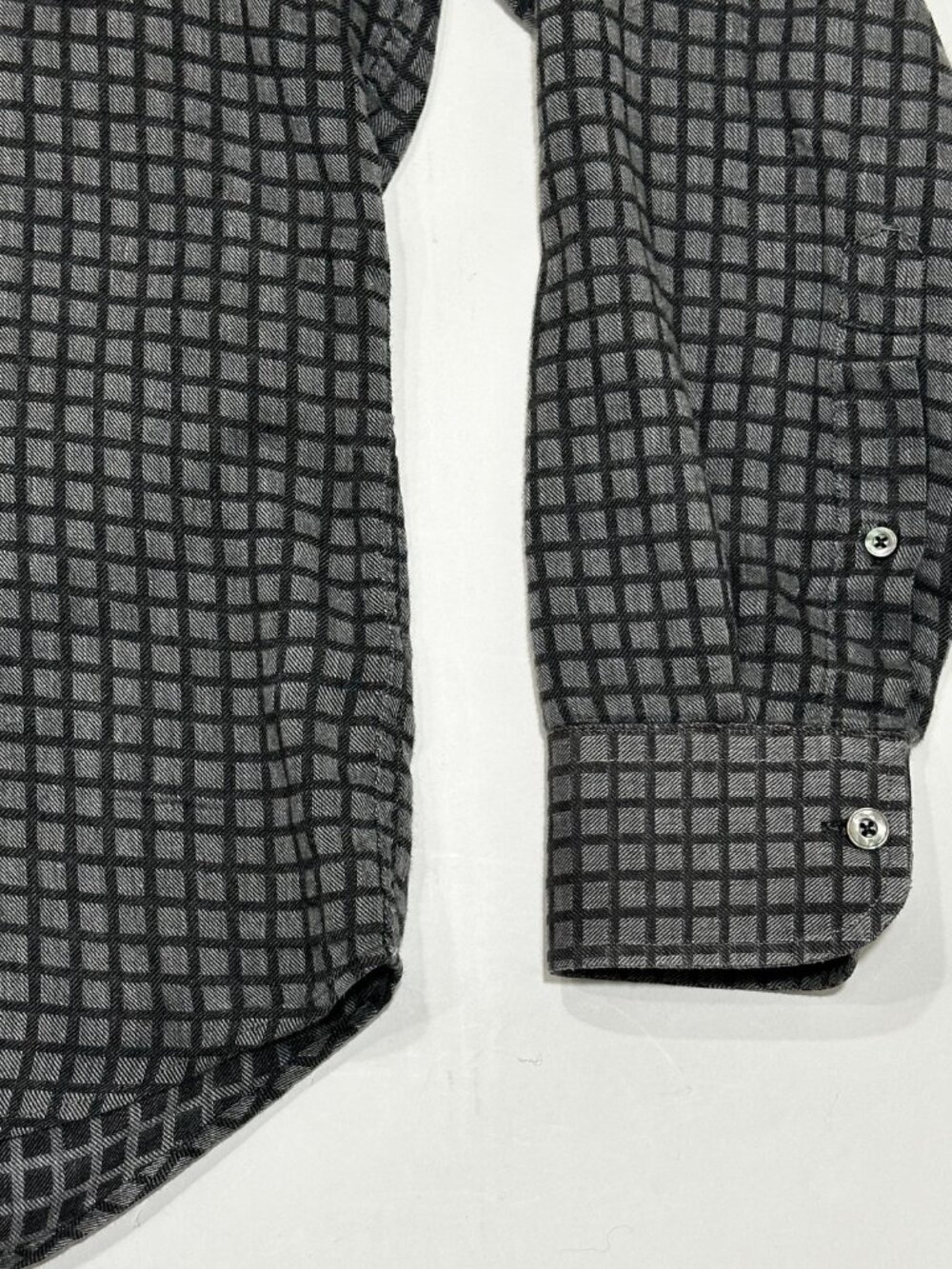 UNTUCKit Mens Large Gray Check Button Up Shirt Long Sleeve 100% Cotton Casual - Picture 4 of 16